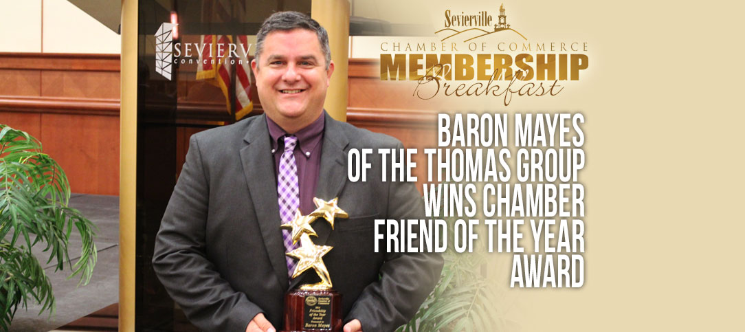 Baron Mayes of The Thomas Group wins Chamber Friend of the Year Award