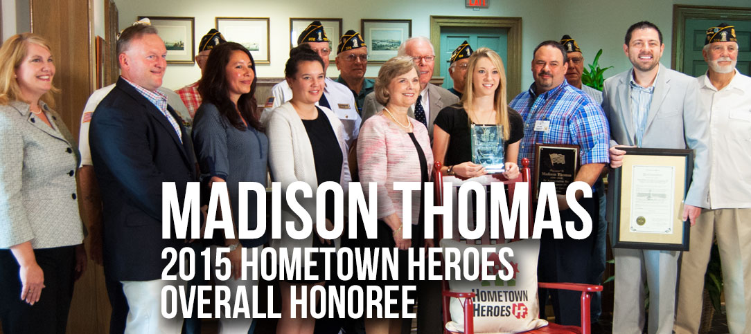 Sevier County Teen Madison Thomas Named the 2015 Hometown Heroes Overall Honoree