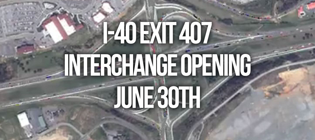 I-40 Exit 407 Diverging Diamond Interchange Open June 30th