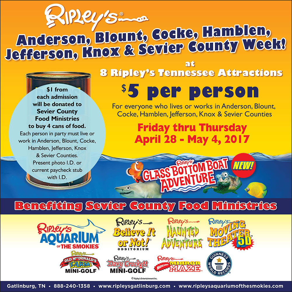 Local Appreciation Days All 8 Ripley's Attractions! Hometown Sevier
