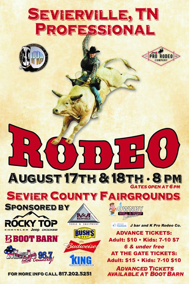 Professional Rodeo in Town August 17th and 18th Hometown Sevier